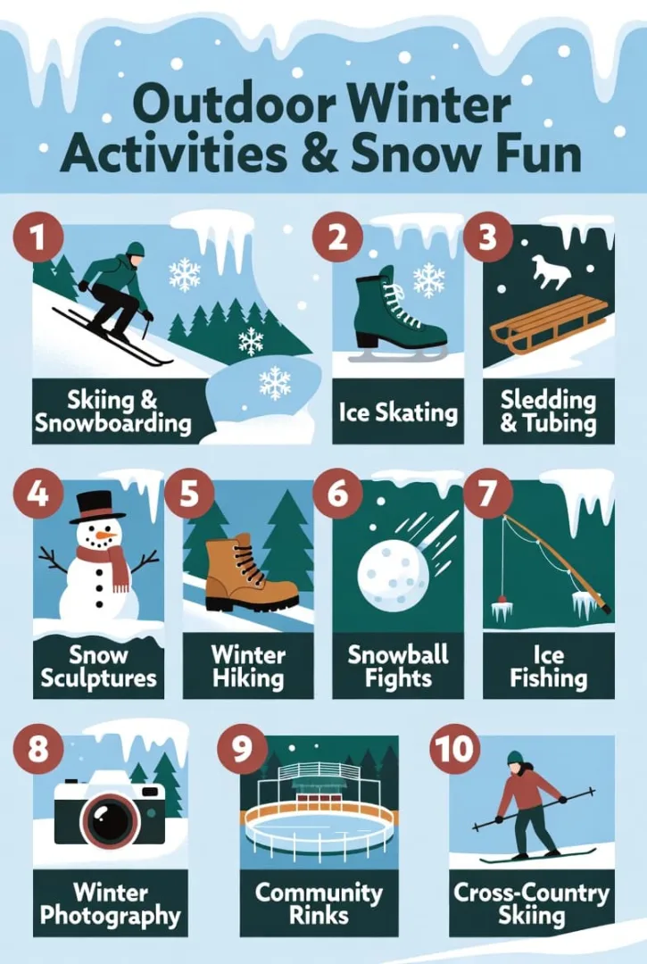 Outdoor Winter Activities and Snow Fun