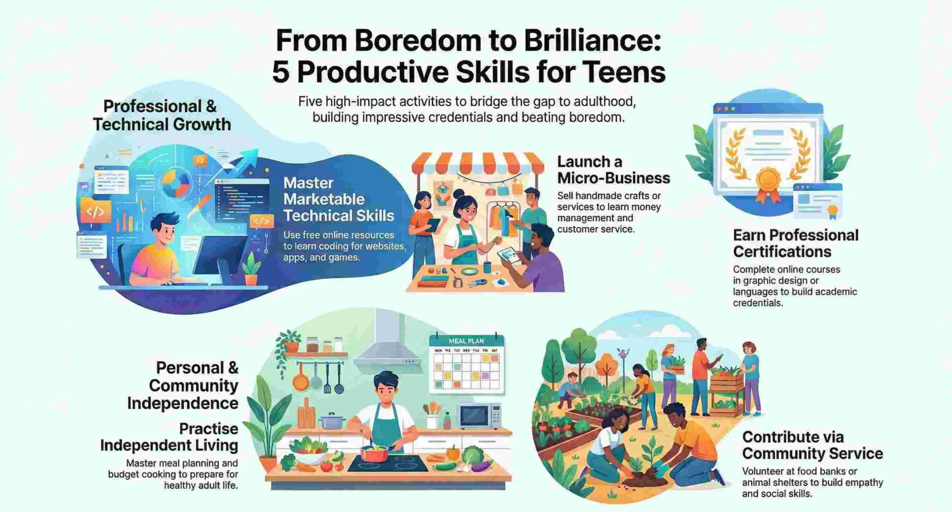 Productive Things to Do When Bored for Teens - Skill Building