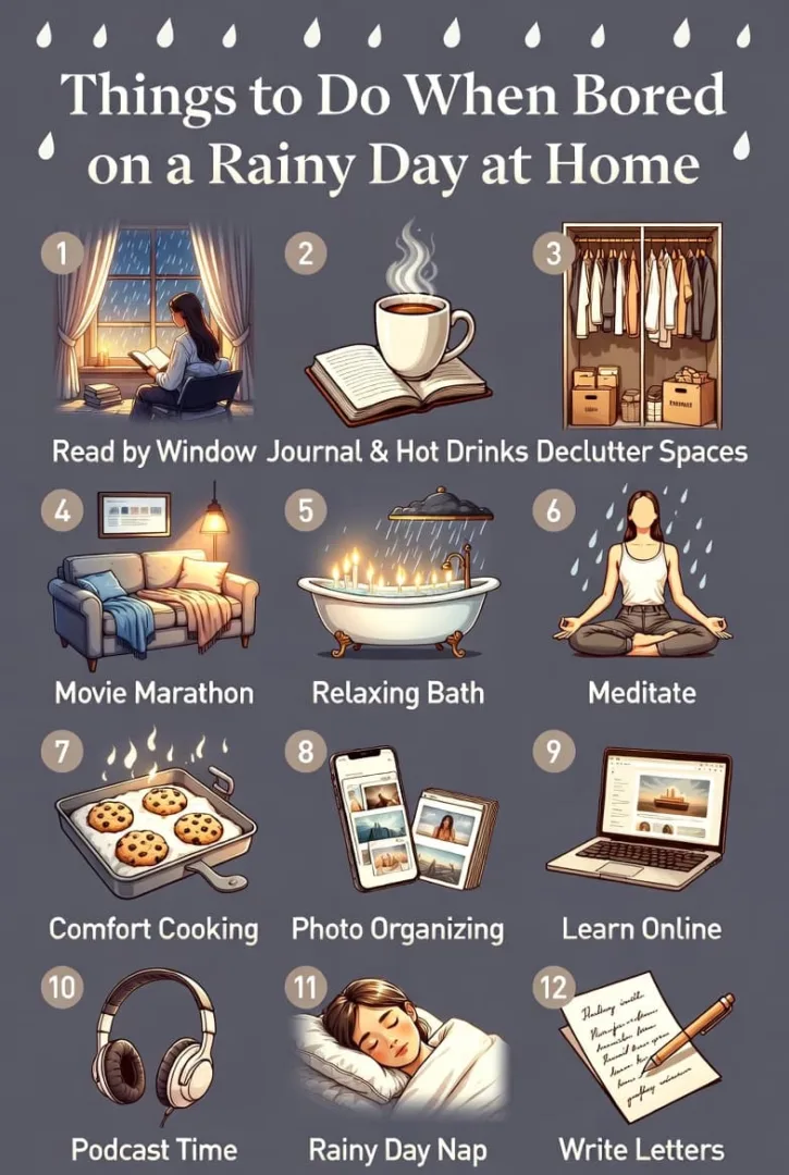 Things to do when bored on a rainy day at home