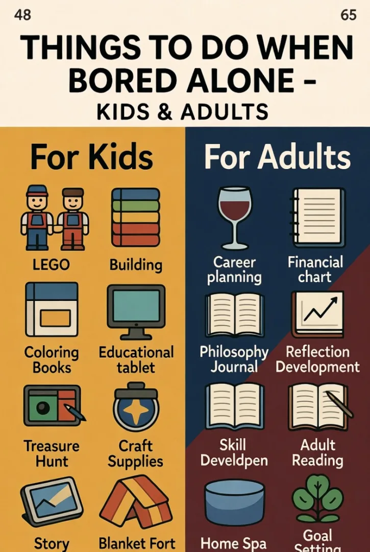 Things to Do When Bored Alone for Kids and adults