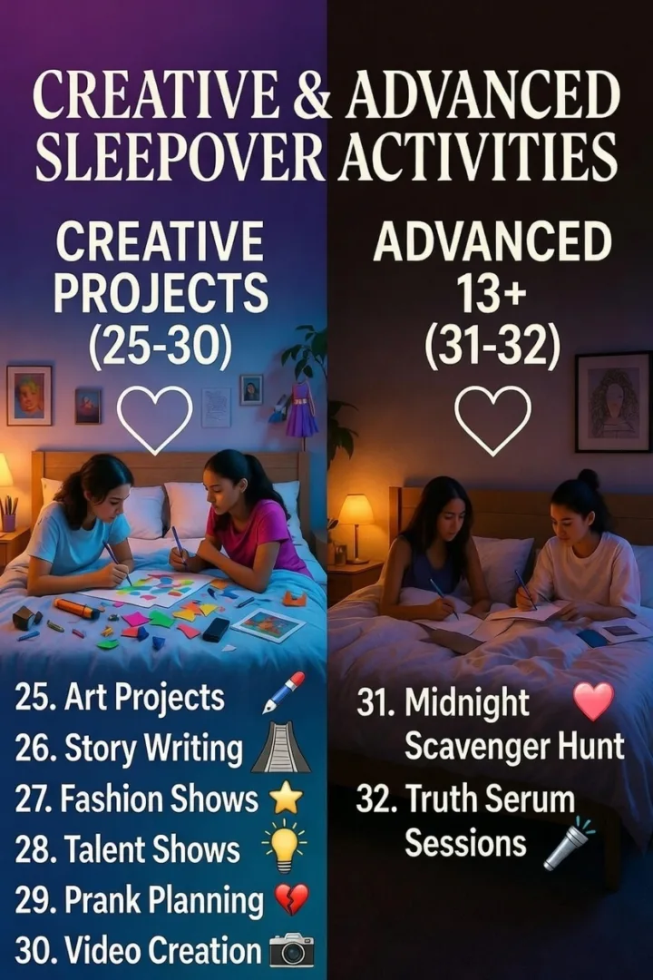 Things to Do at a Sleepover for 13-Year Olds