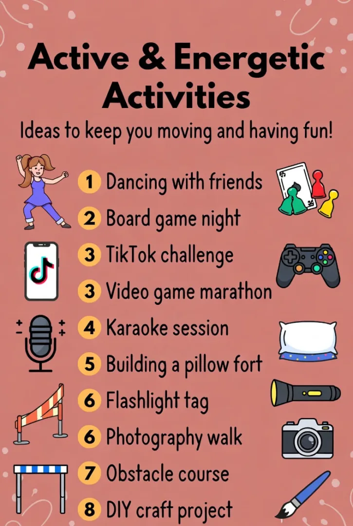 Active & Energetic Things to Do with Friends at House