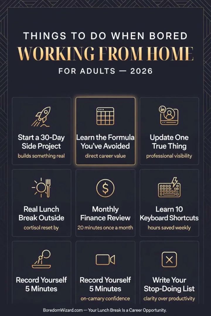 Things to Do When Bored Working From Home for Adults