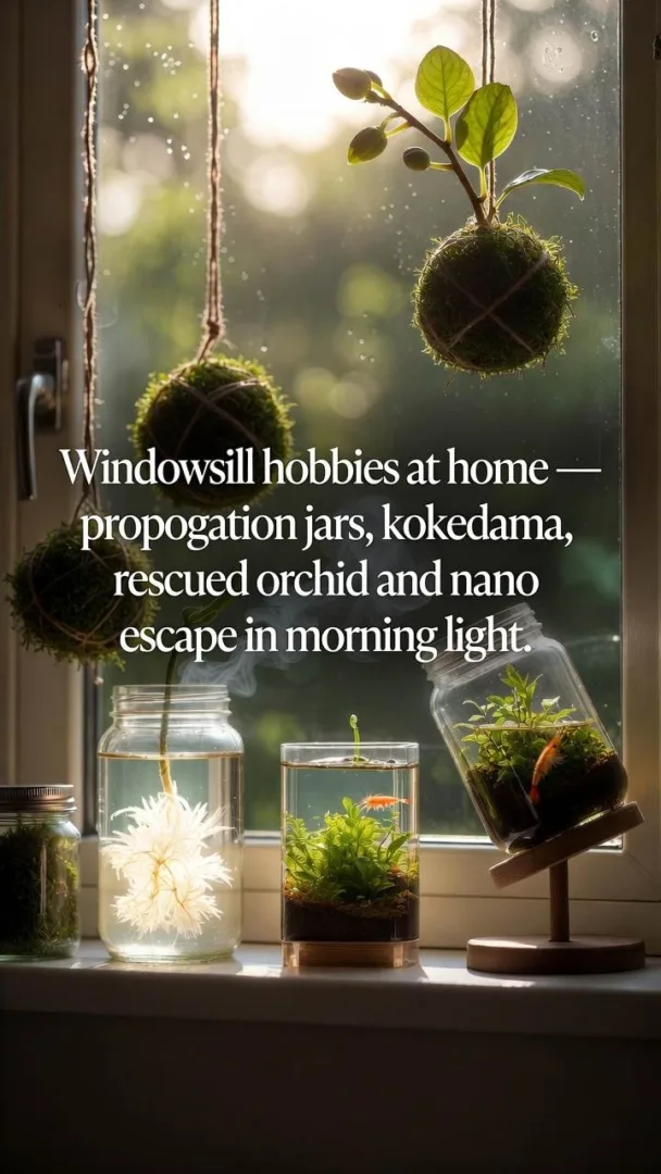 Windowsill hobbies at home 