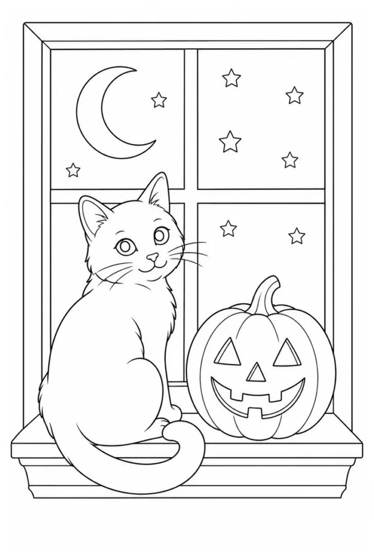 Black Cat in the Window