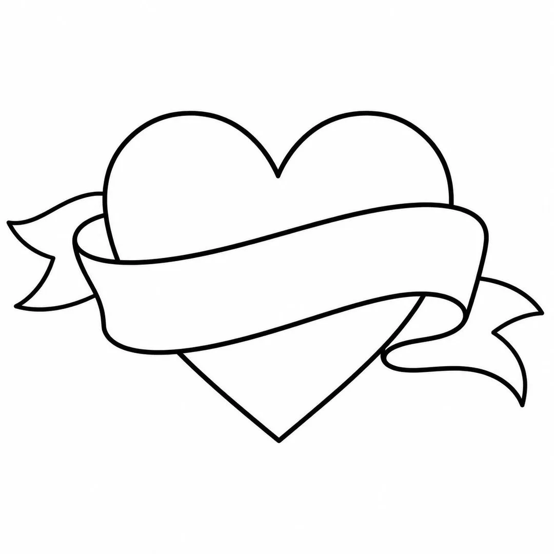Heart with a banner drawing