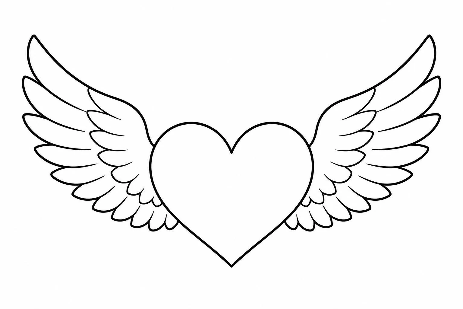 heart with wings drawing