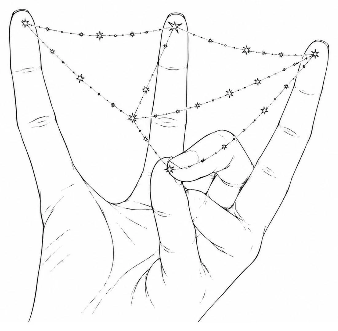 Star-String Between Fingers
