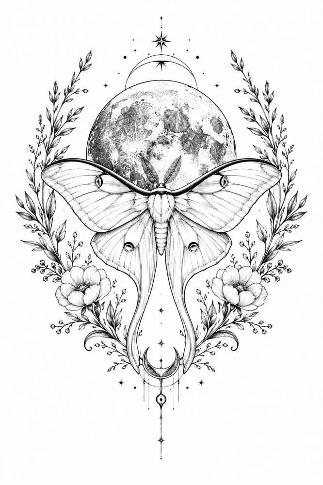 Moth & Moon Crest