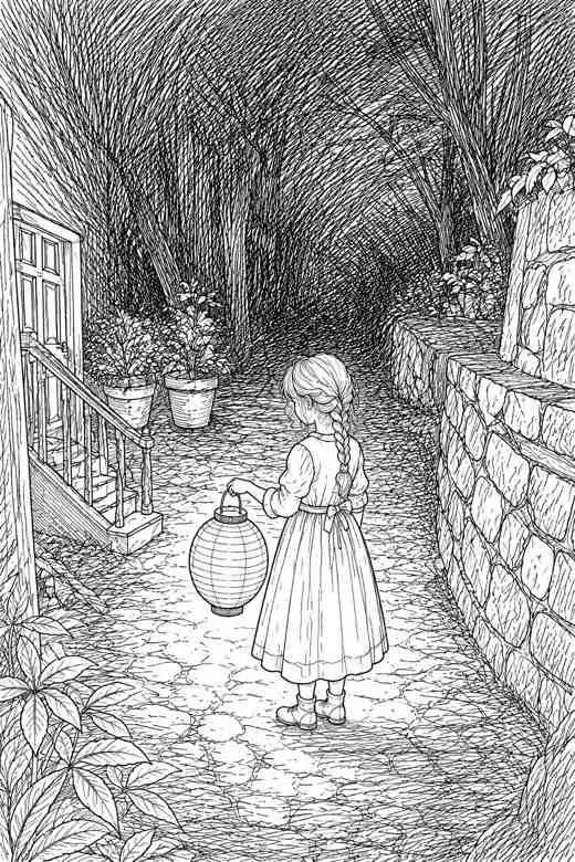 Lantern Girl in the Dark