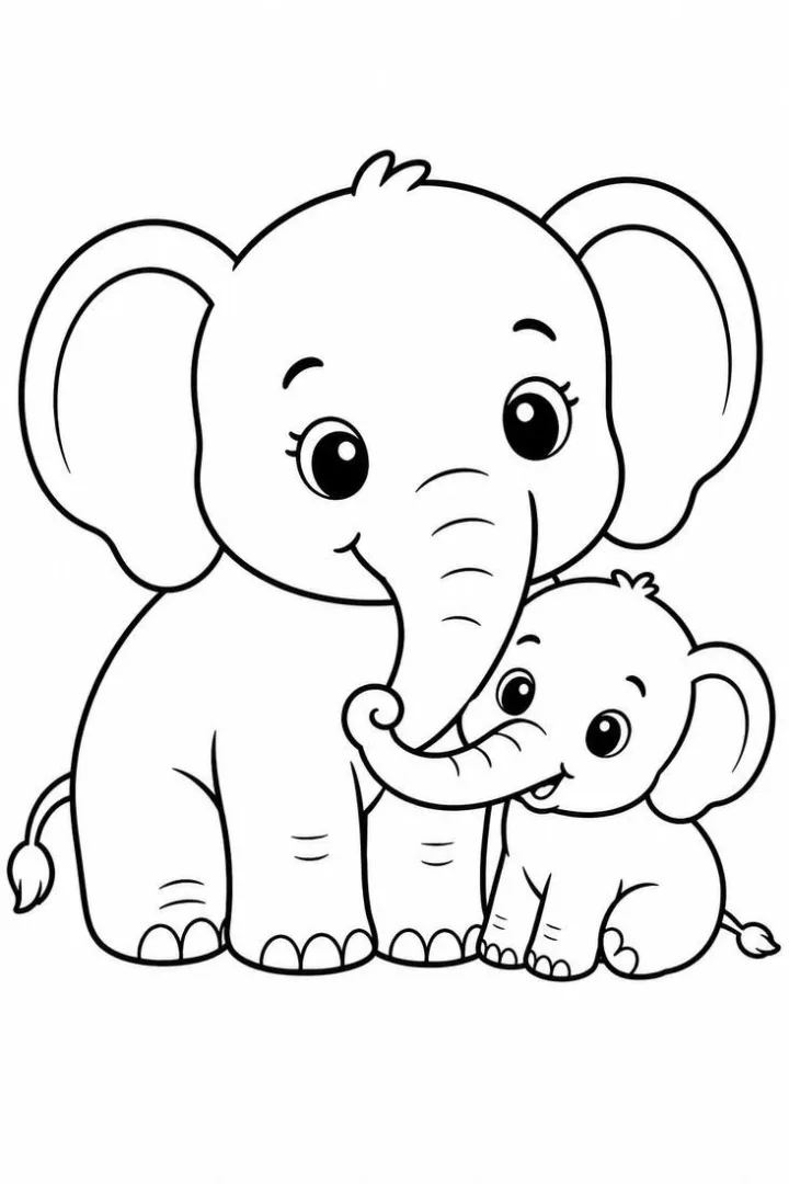 Mama Elephant & Baby