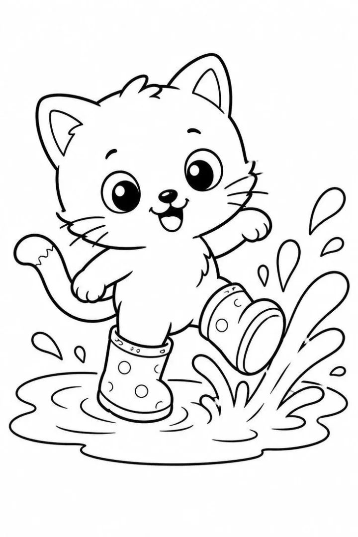 Kitten in Rain Boots