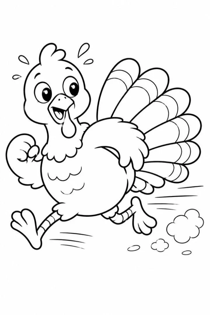 Silly Running Turkey