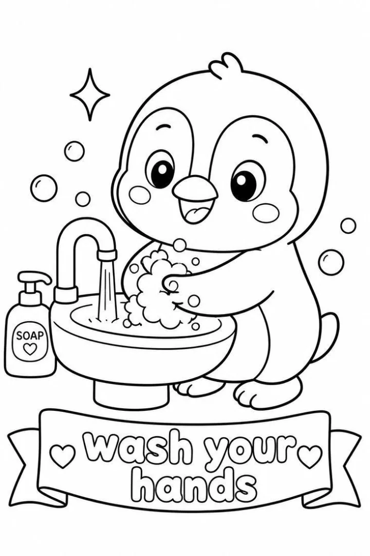 Washing Hands Penguin