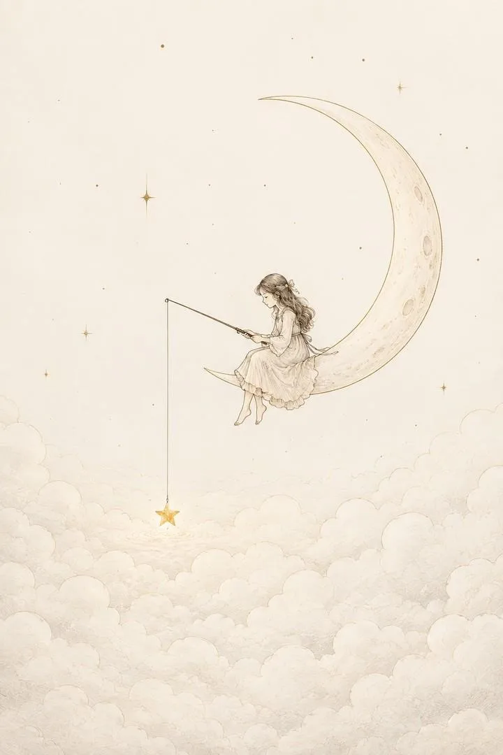 Girl Fishing for Stars