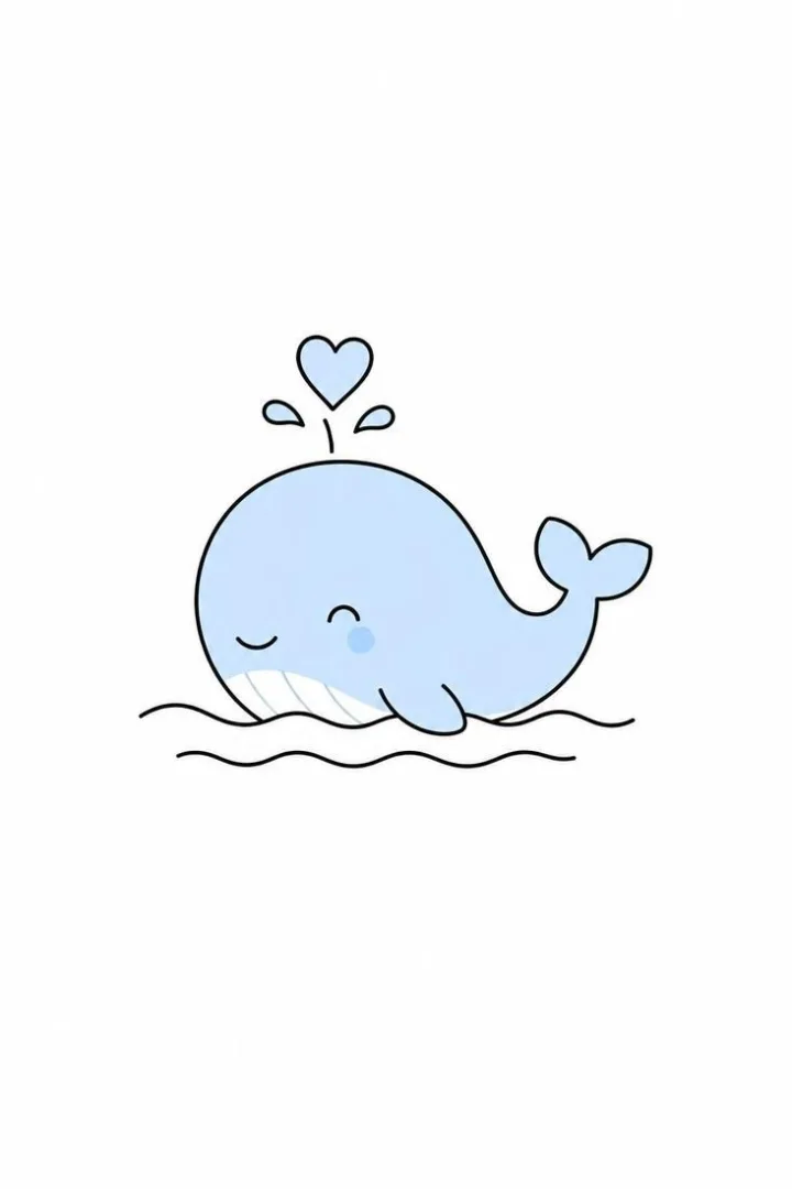 Tiny Whale Spouting a Heart