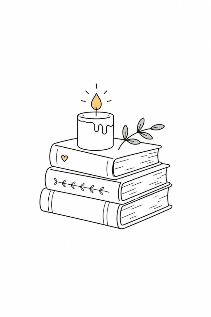 Stack of Books & a Candle