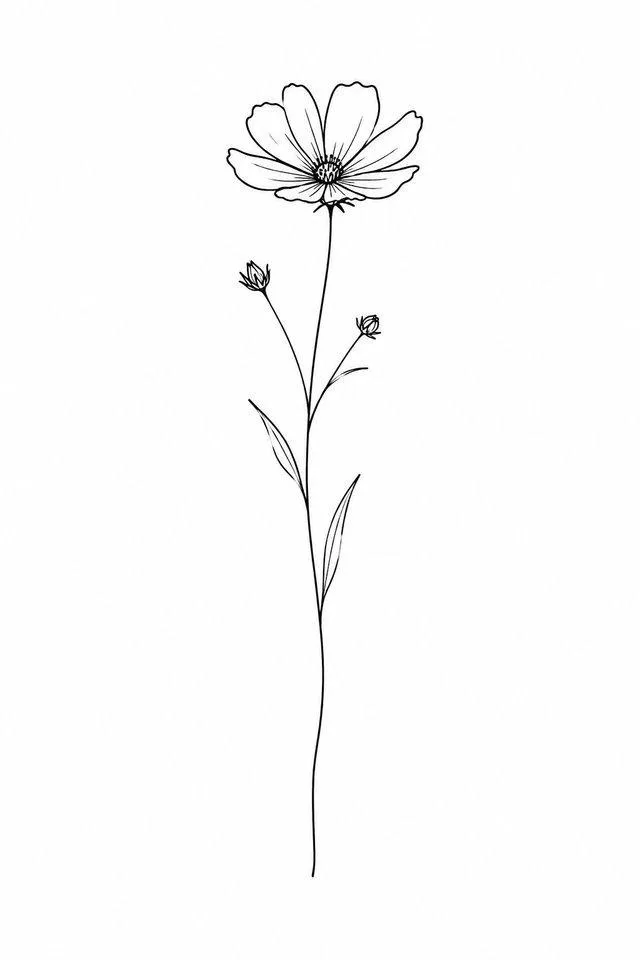  Minimalist Wildflower Stem