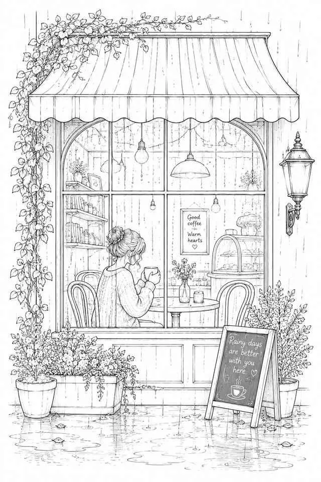 Rainy Cafe Window