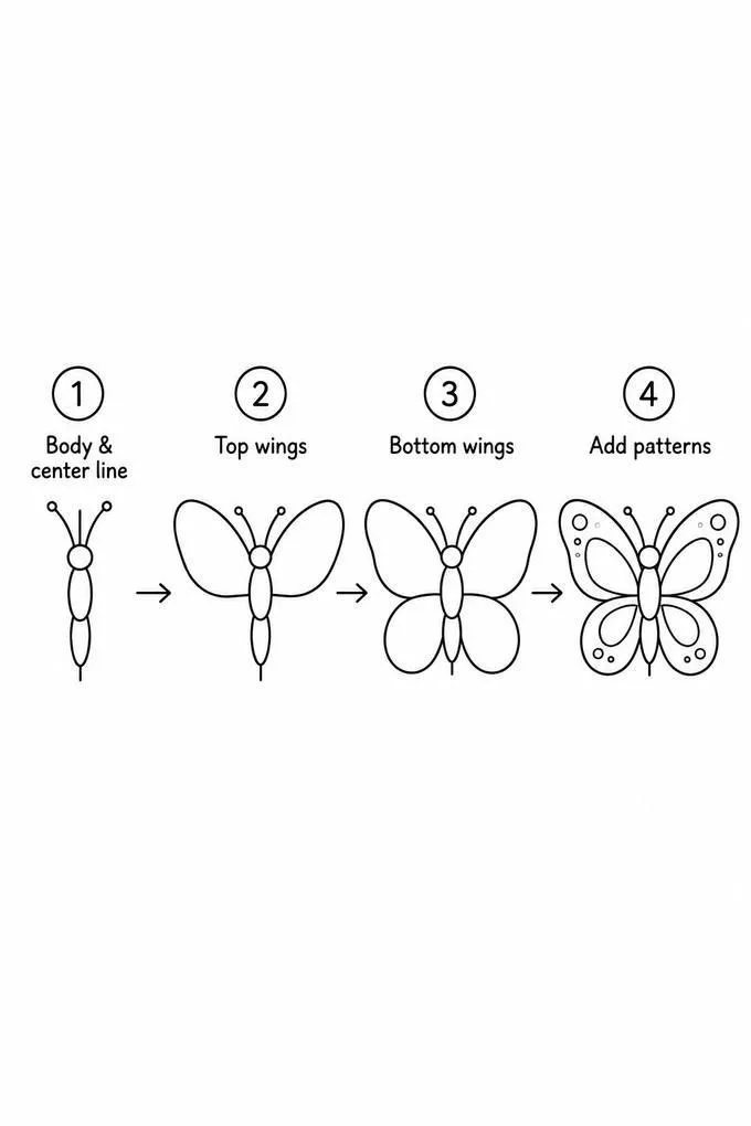 How to draw a butterfly