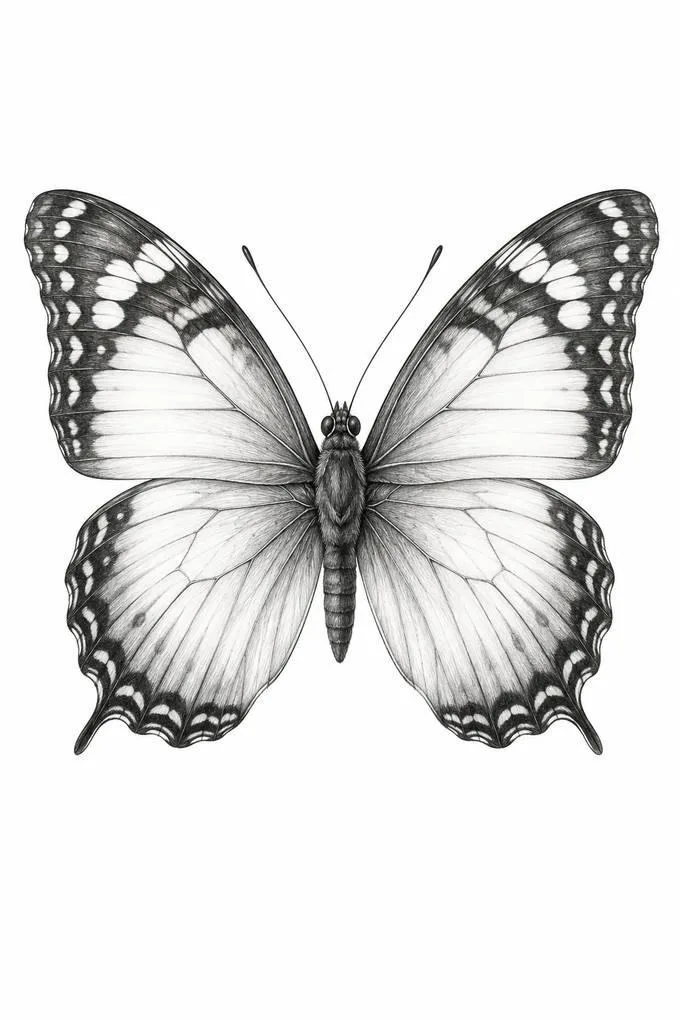 realistic butterfly drawing 
