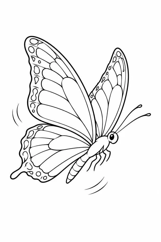 Flying butterfly drawing