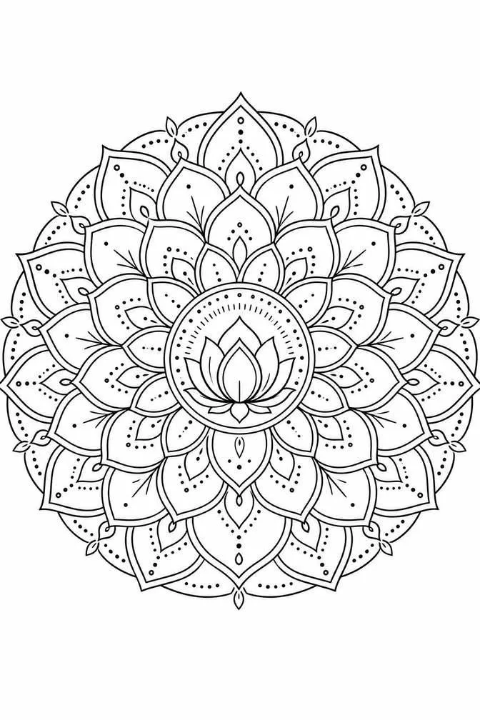 Lotus mandala drawing
