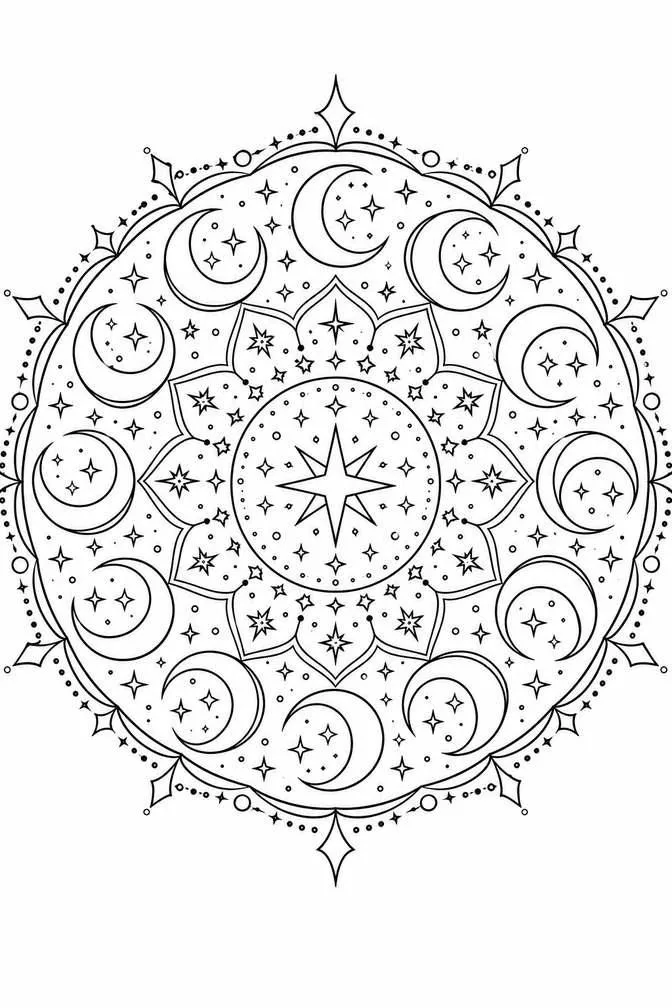 moon mandala drawing