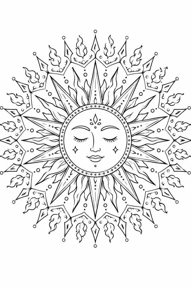 sun mandala drawing