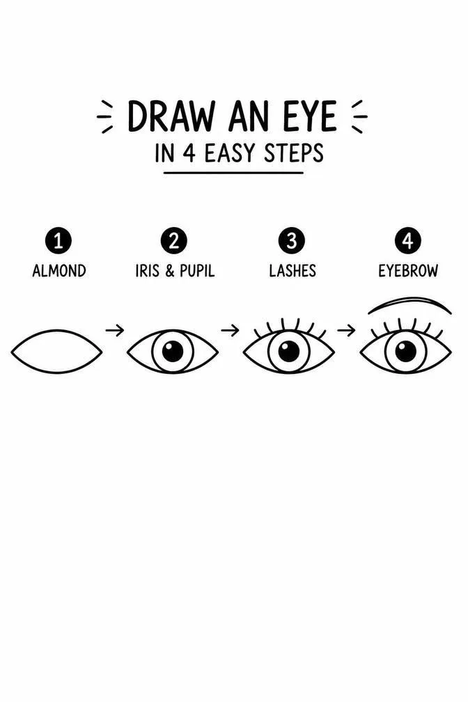 Draw an eye in 4 steps