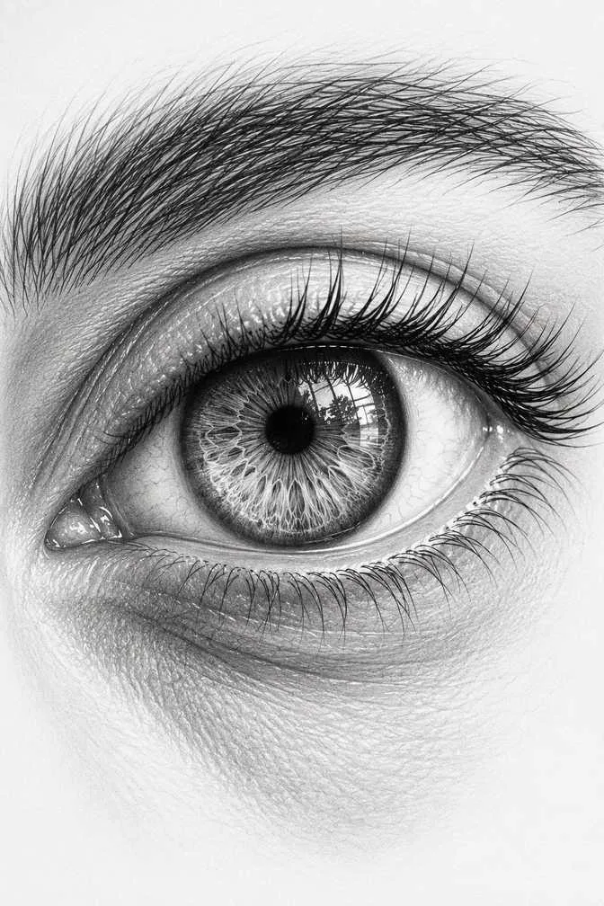Realistic eyes drawing