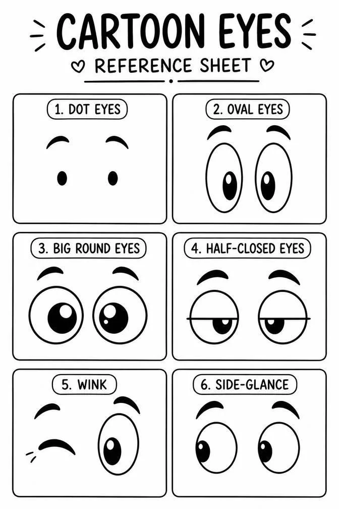 Cartoon eyes drawing