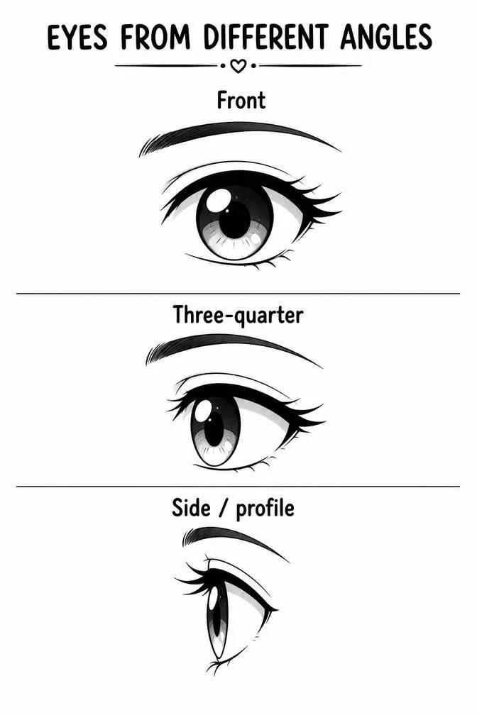 Eyes from different angles drawing