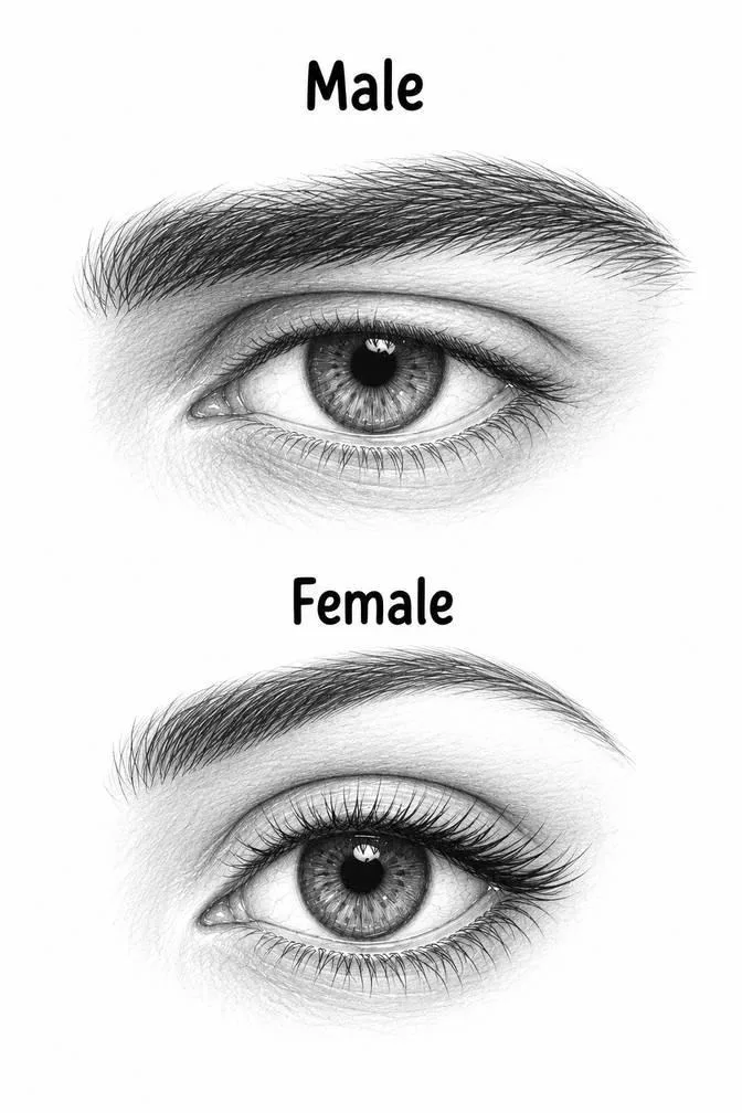 Male vs female eyes drawing