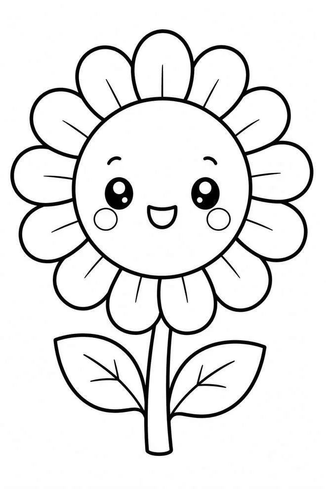 Cute cartoon sunflower