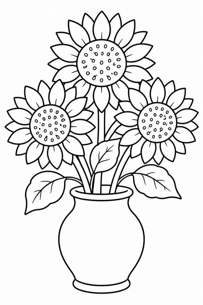 Sunflowers in a vase