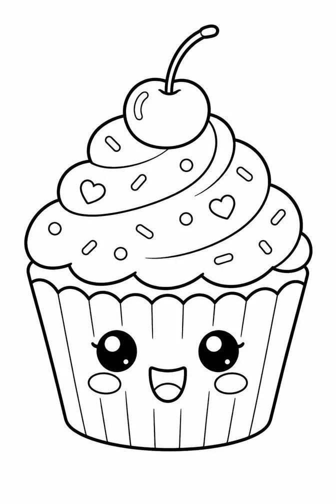 Cute cupcake drawing