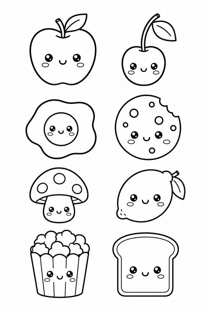 Easy cute food doodles