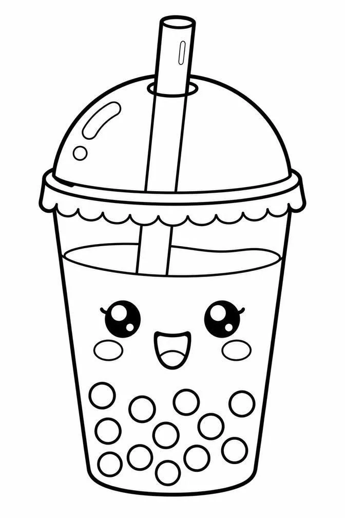 bubble tea drawing