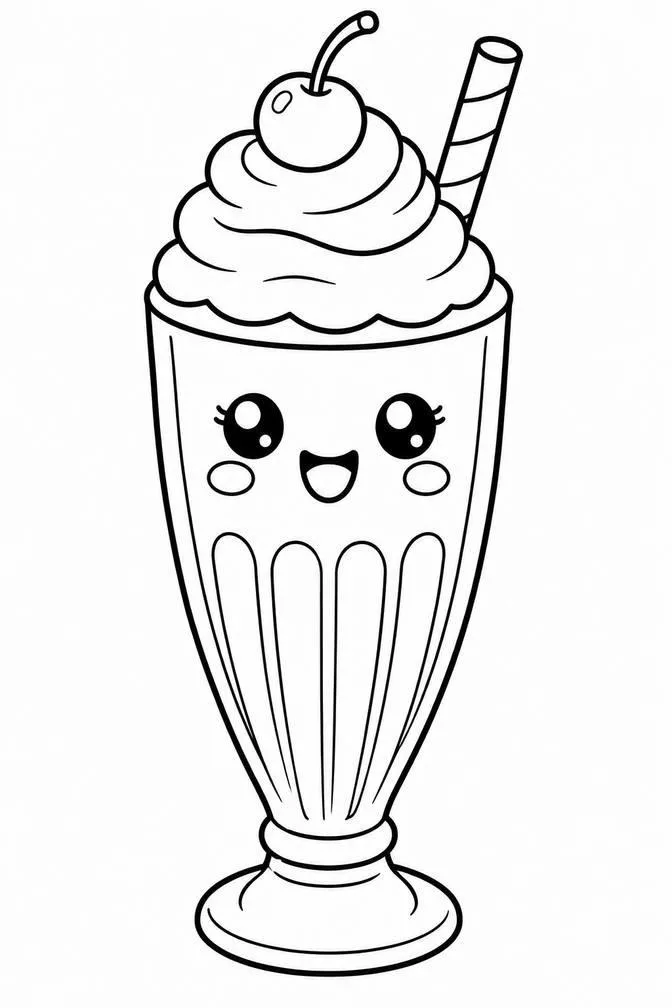 Cute milkshake drawing