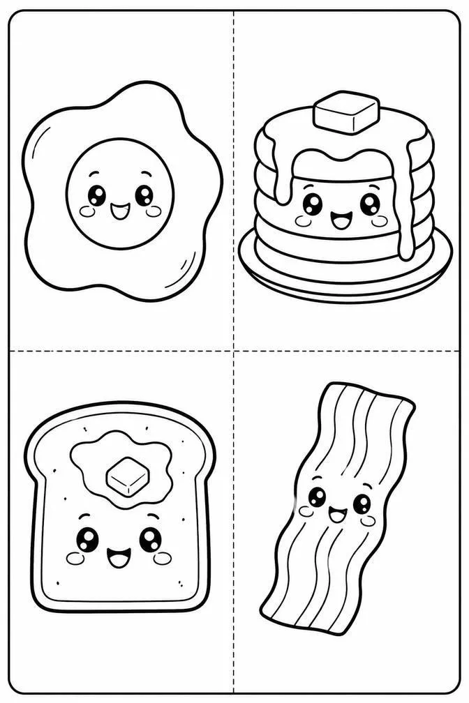 breakfast foods drawing