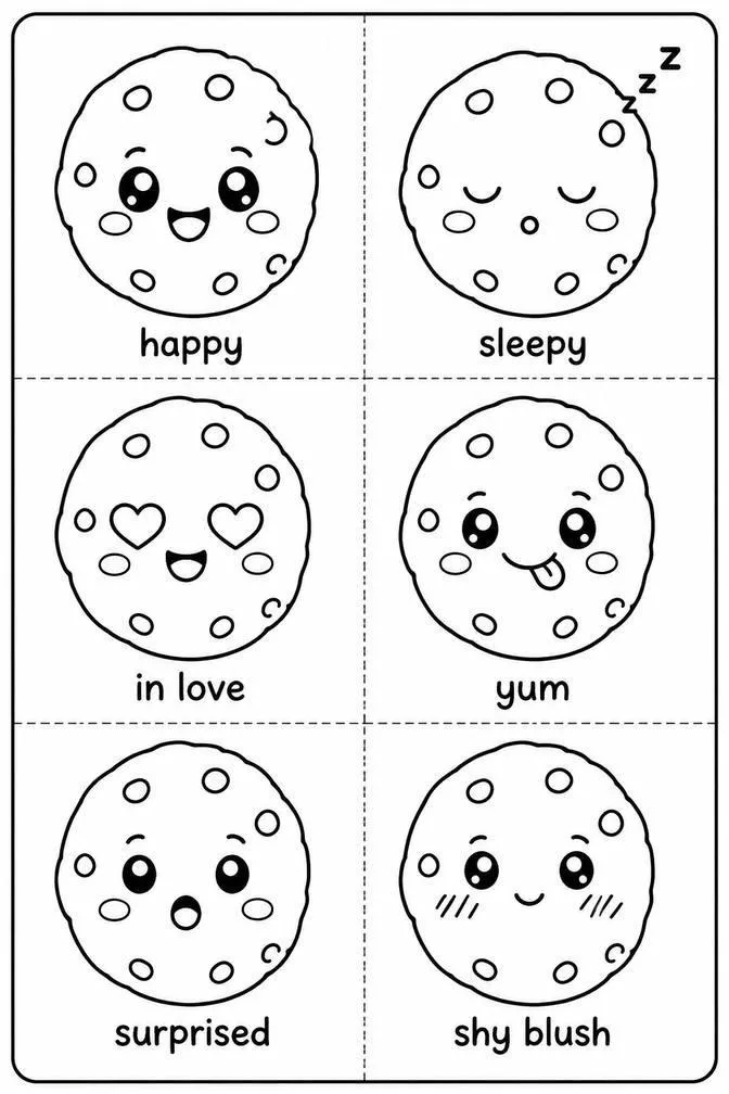 Cute food expressions drawing