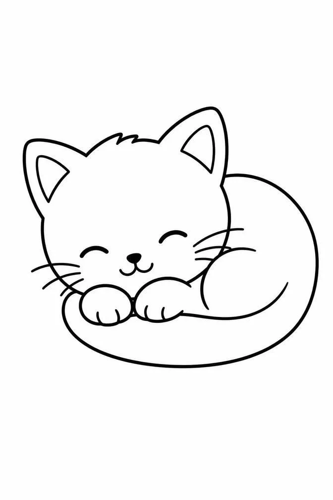 sleeping cat drawing