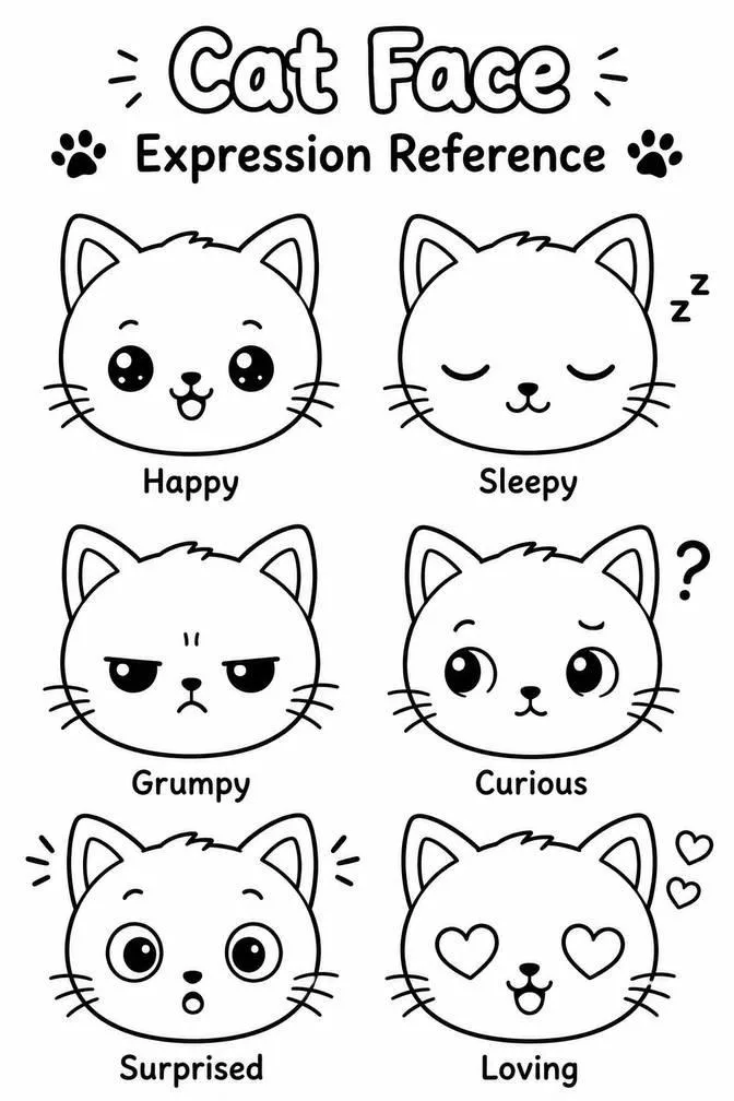 Cat face  drawing