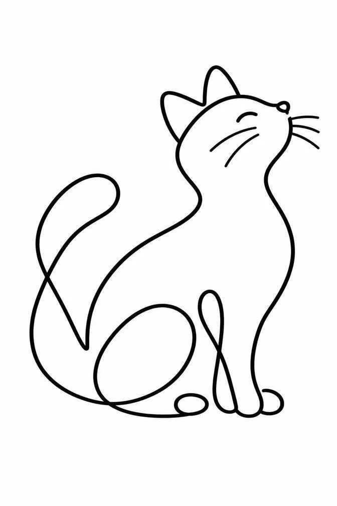 One-line cat drawing