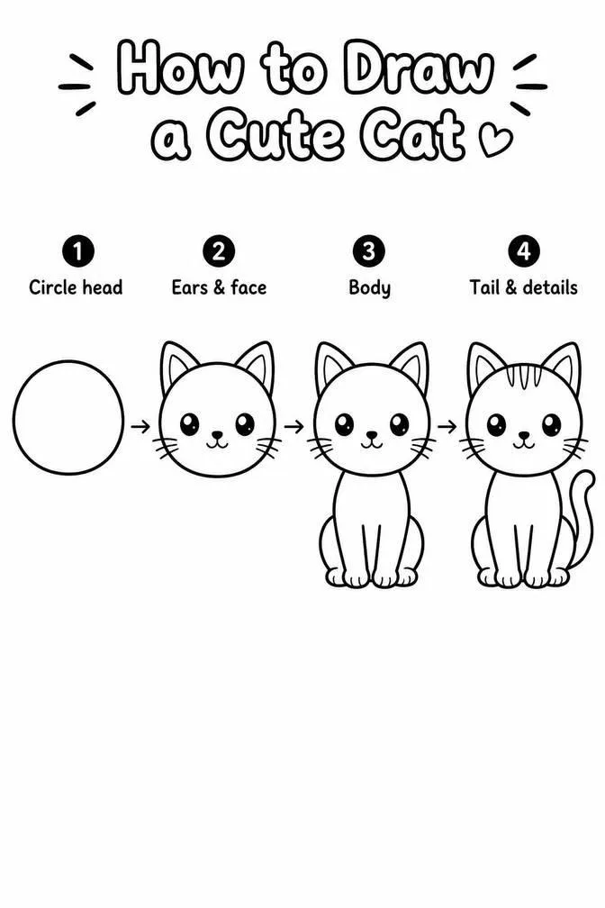How to draw a cat 