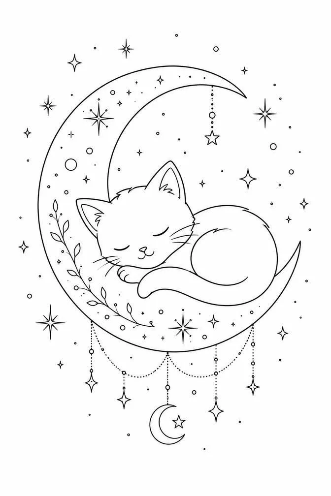 aesthetic cat drawing.