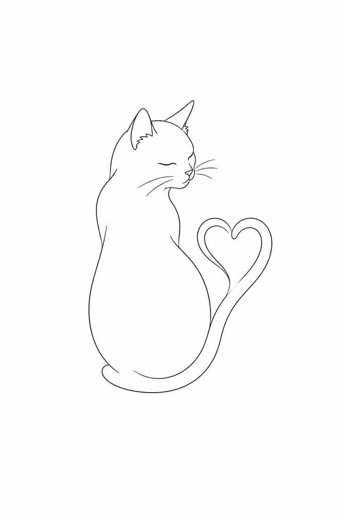 elegant cat drawing