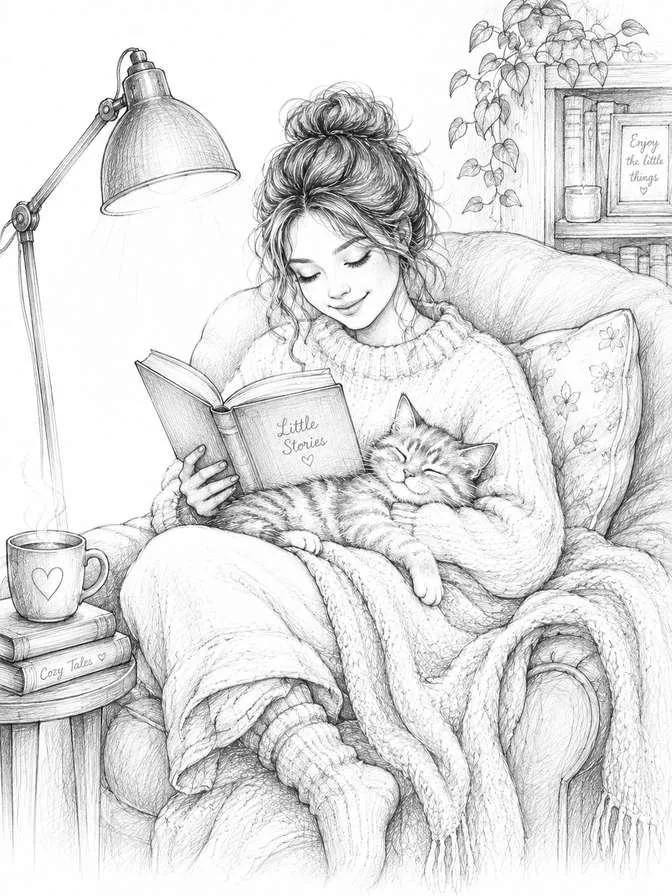 elegant cat drawing