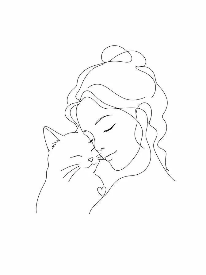 minimalistic cat drawing